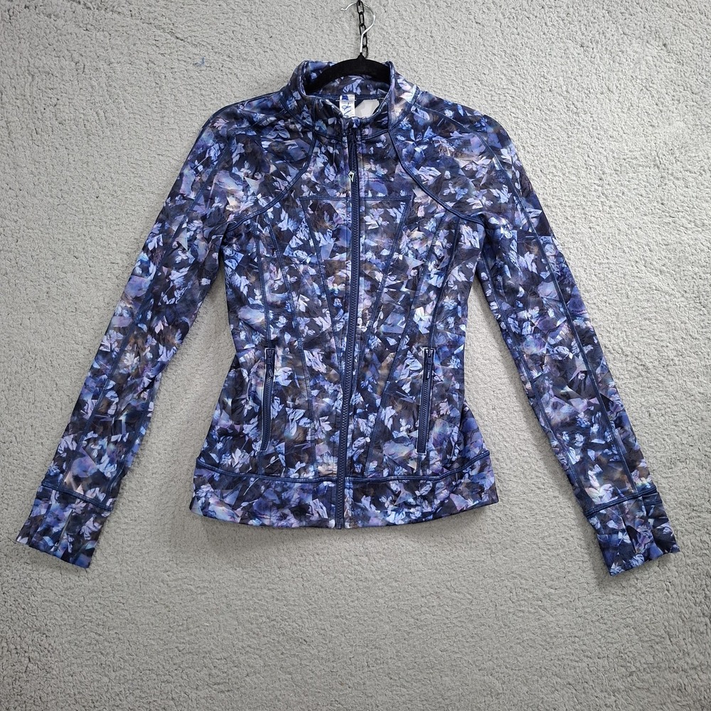 Ivivva By Lululemon Perfect Your Practice Jacket Blue Floral Full Zip Size R8